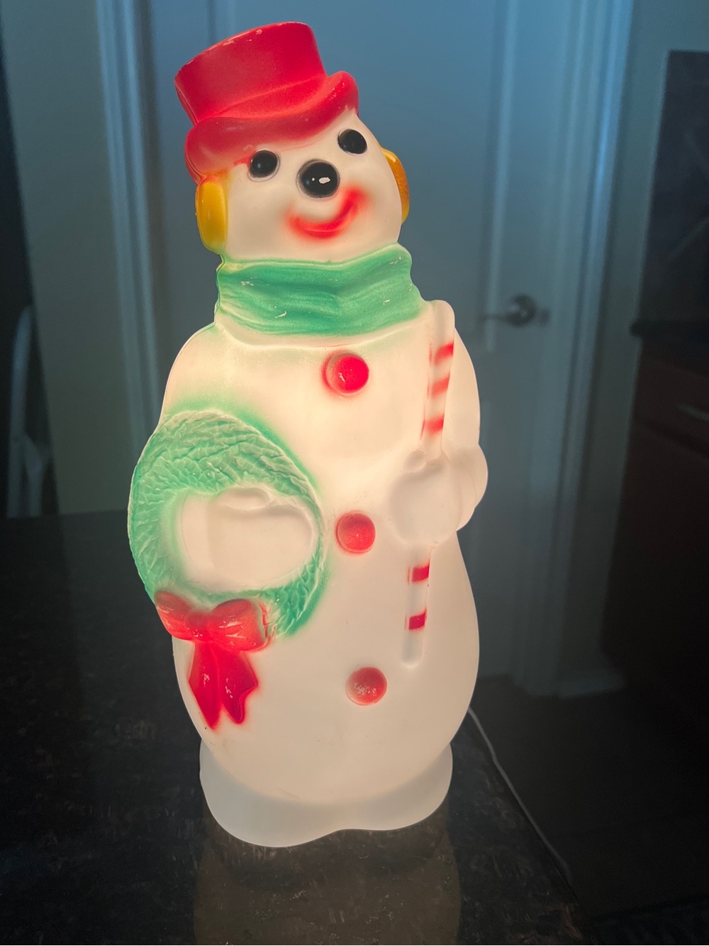 Vintage Christmas Empire Blow Mold Tabletop Snowman Light Up Decoration 13"